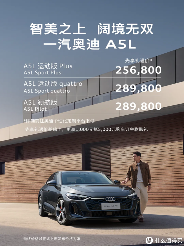 股票配资官网最新 一汽奥迪A5L预售25.68万起！首款搭华为智驾燃油车！标配副驾屏！
